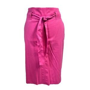 Banana Republic Skirt size 8 Pink Stretch Pencil Knee Stretch Tie Belt Pockets